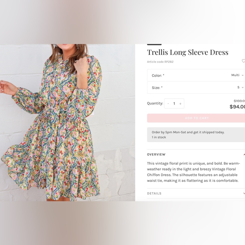 Rachel Parcell: Trellis long sleeve dress